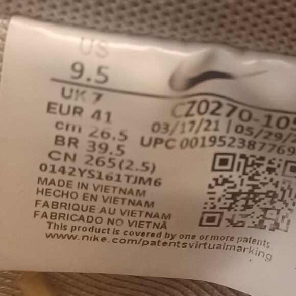 Nike Air Force 1 Low '07 Essential White Beige (W) Sz 9.5 - Picture 10 of 10